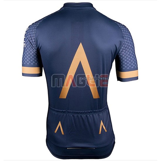 2018 Maglia Aqua Blue Sport Manica Corta Spento Blu